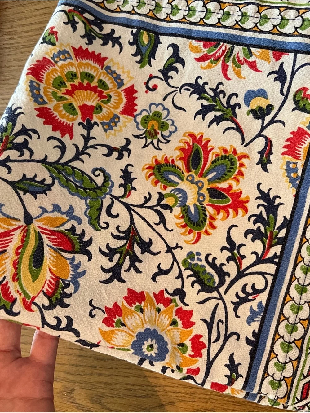 Williams Sonoma set of (8) floral block print napkins vintage linen cottage core